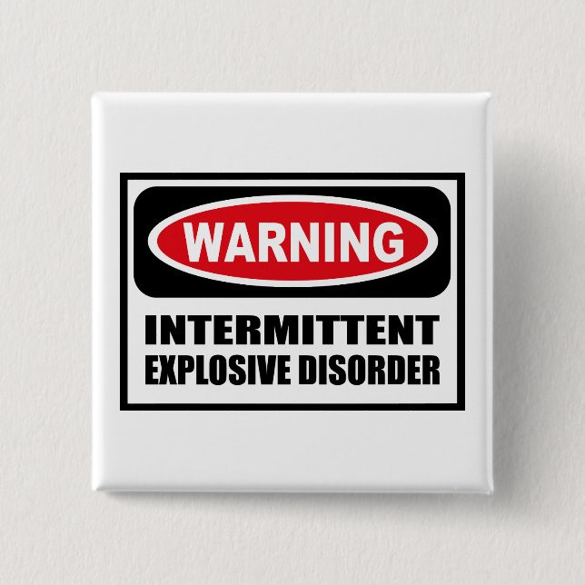 Badge Carré 5 Cm Bouton EXPLOSIF INTERMITTENT d'avertissement de (Devant)
