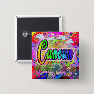 Badge Carré 5 Cm Bouton Express de Cancun Vista