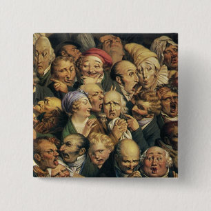 Badge Carré 5 Cm Bouton Expressions de Daumier