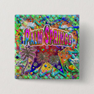 Badge Carré 5 Cm Bouton Facteur de risque Palm Springs
