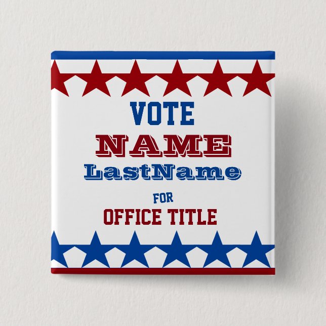 Badge Carré 5 Cm Bouton fait sur commande de campagne (Devant)