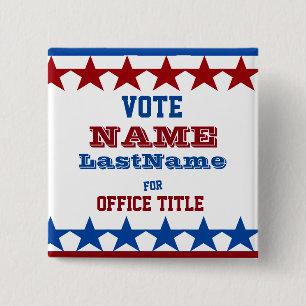 Badge Carré 5 Cm Bouton fait sur commande de campagne