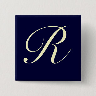 Badge Carré 5 Cm Bouton fait sur commande de monogramme