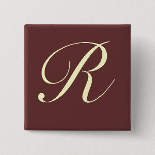 Badge Carré 5 Cm Bouton fait sur commande de monogramme - customis