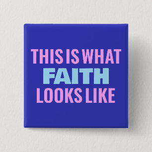 Badge Carré 5 Cm Bouton Faith™
