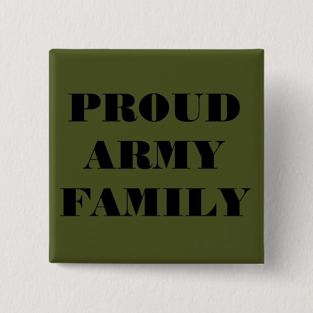 Badge Carré 5 Cm Bouton Famille de l'Armée Fière (Devant)