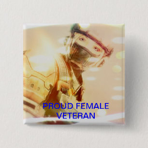 BADGE CARRÉ 5 CM BOUTON FEMELLE DE VÉTÉRAN