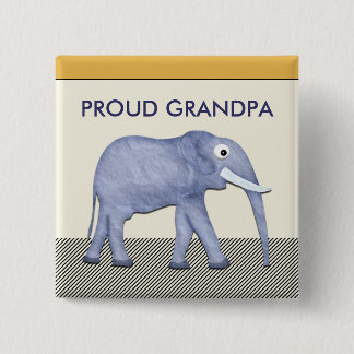 Badge Carré 5 Cm Bouton fier de grand-papa d'éléphant