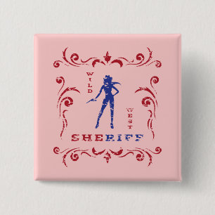 Badge Carré 5 Cm Bouton fille