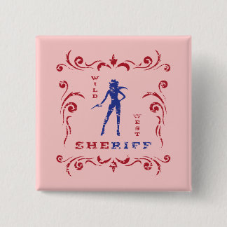 Badge Carré 5 Cm Bouton fille