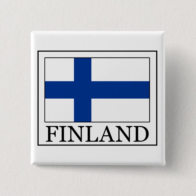 Badge Carré 5 Cm Bouton Finlande (Devant)