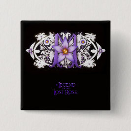 Badge Carré 5 Cm Bouton Fleur Imaginaire Morgana