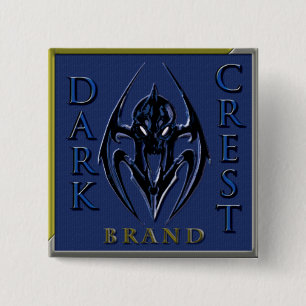 BADGE CARRÉ 5 CM BOUTON FONCÉ DE MARQUE DU CREST