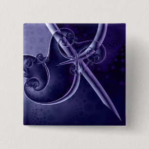 Badge Carré 5 Cm Bouton fractal