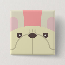 Badge Carré 5 Cm Bouton français Bulldog