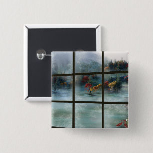 Badge Carré 5 Cm Bouton Frost Automne Cwm