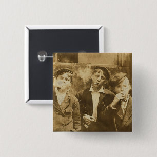 Badge Carré 5 Cm Bouton Fumer