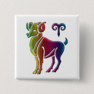 Badge Carré 5 Cm Bouton gai de Bélier
