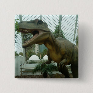 Badge Carré 5 Cm Bouton Giganotosaurus Dinosaur