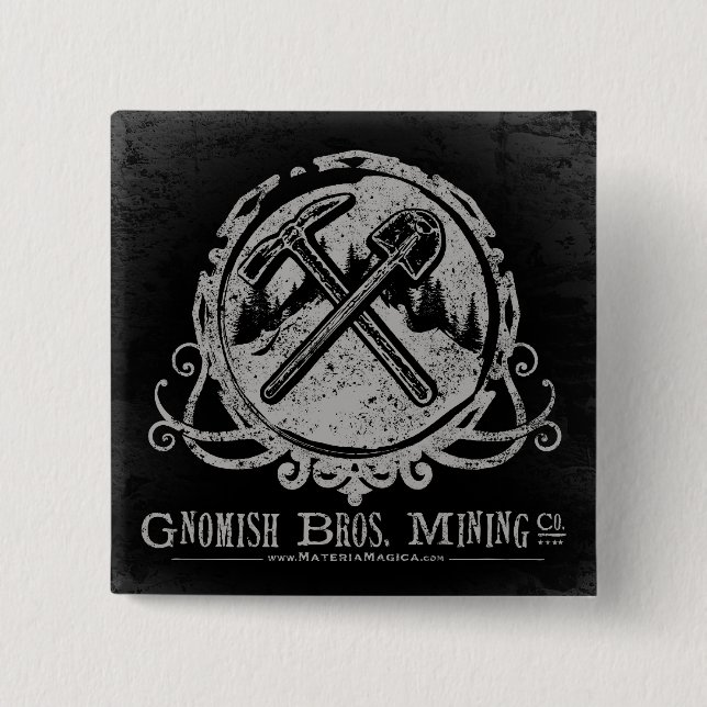Badge Carré 5 Cm Bouton Gnomish (Devant)