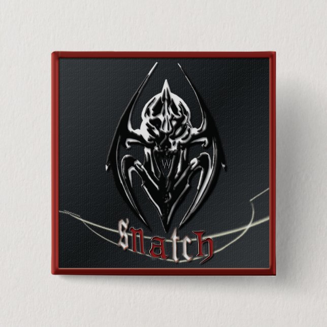 BADGE CARRÉ 5 CM BOUTON GRAPHIQUE DE THÈME DE CHERCHEUR (Devant)