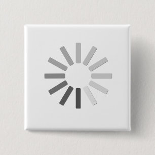 Badge Carré 5 Cm bouton gris de symbole de chargement d'ordinateur