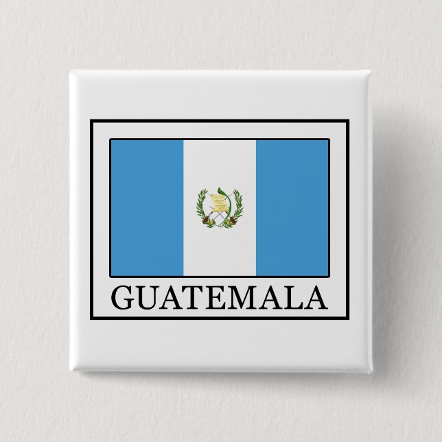 Badge Carré 5 Cm Bouton Guatemala (Devant)