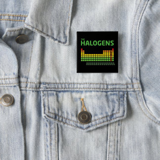 Badge Carré 5 Cm Bouton Halogens