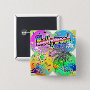 Badge Carré 5 Cm Bouton Hollywood Quadro Seasons