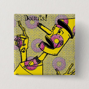 Badge Carré 5 Cm Bouton Homme Tin