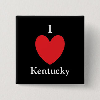 Badge Carré 5 Cm Bouton I Heart Kentucky