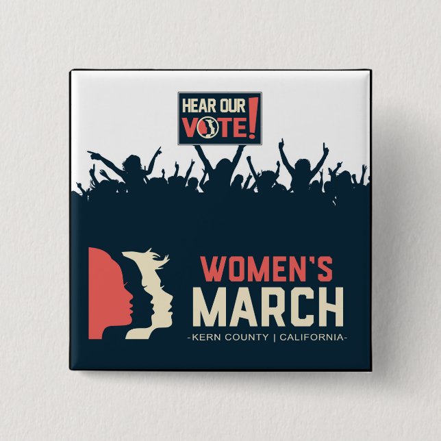 Badge Carré 5 Cm Bouton II de mars Kern des femmes (Devant)