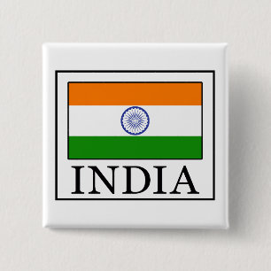 Badge Carré 5 Cm Bouton Inde