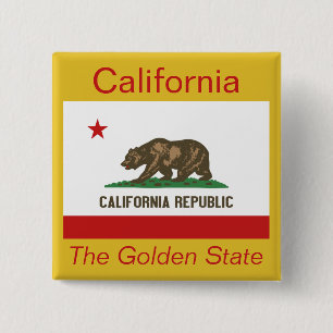 Badge Carré 5 Cm Bouton Indicateur californien