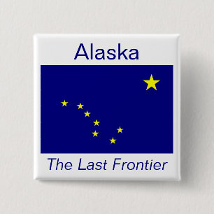 Badge Carré 5 Cm Bouton Indicateur de l'Alaska
