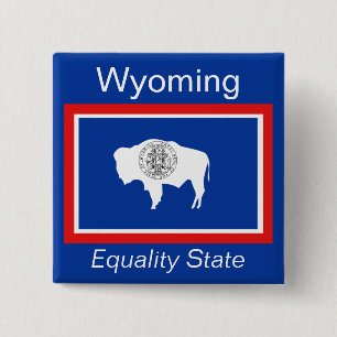 Badge Carré 5 Cm Bouton Indicateur Wyoming