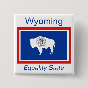 Badge Carré 5 Cm Bouton Indicateur Wyoming