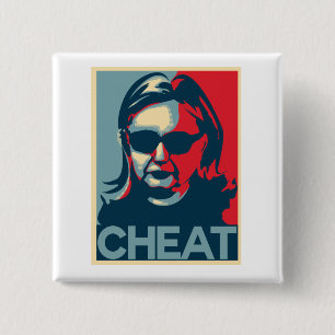 Badge Carré 5 Cm Bouton/insigne d'Anti-Hillary Clinton de FRAUDE