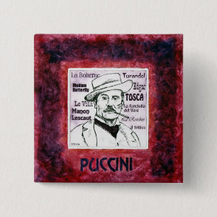 Badge Carré 5 Cm Bouton/insigne de Puccini