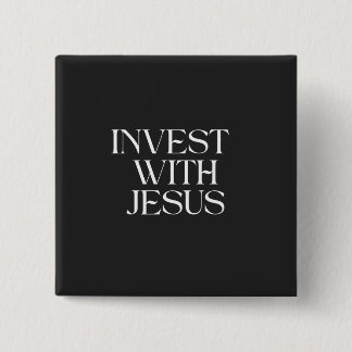 Badge Carré 5 Cm Bouton Investir avec Jésus