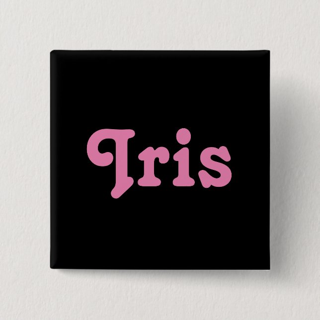 Badge Carré 5 Cm Bouton Iris (Devant)