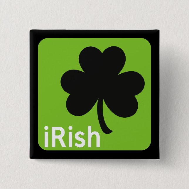 Badge Carré 5 Cm bouton (irlandais) irlandais (Devant)