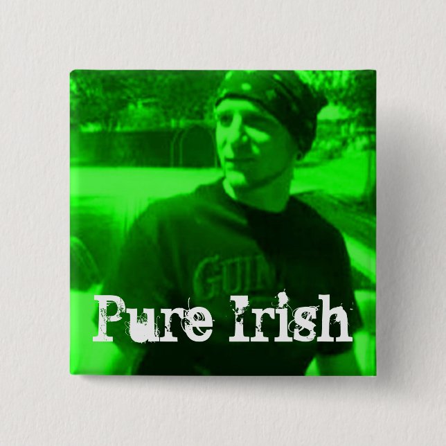 Badge Carré 5 Cm Bouton irlandais pur (Devant)