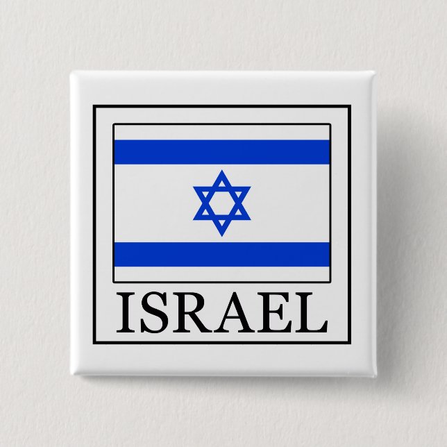 Badge Carré 5 Cm Bouton Israël (Devant)