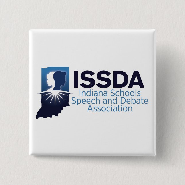 Badge Carré 5 Cm Bouton ISSDA (Devant)