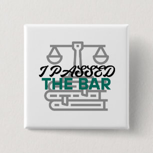 Badge Carré 5 Cm Bouton "J'ai réussi l'examen du barreau"
