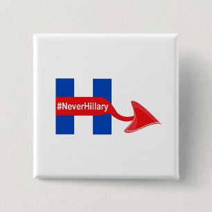 Badge Carré 5 Cm Bouton Jamais Hillary