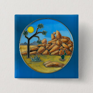 Badge Carré 5 Cm Bouton Joshua Tree - Fish Rock