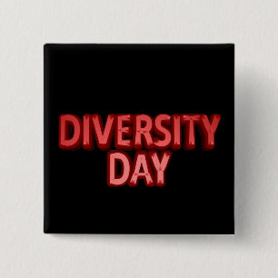 Badge Carré 5 Cm Bouton Jour de la diversité
