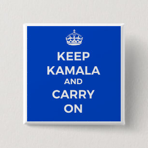 Badge Carré 5 Cm Bouton Kamala Harris - Conserver le calme